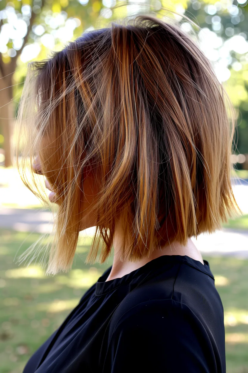 choppy long bob