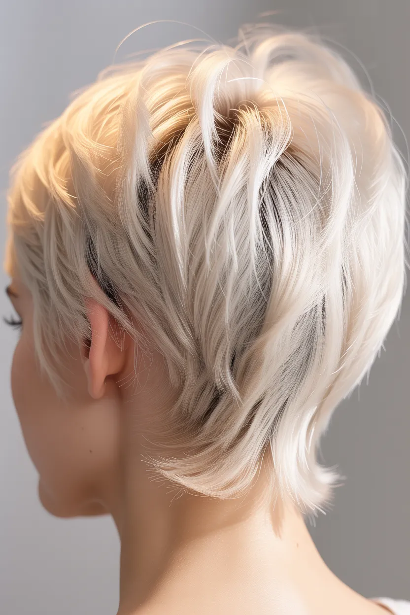 icy blonde shag