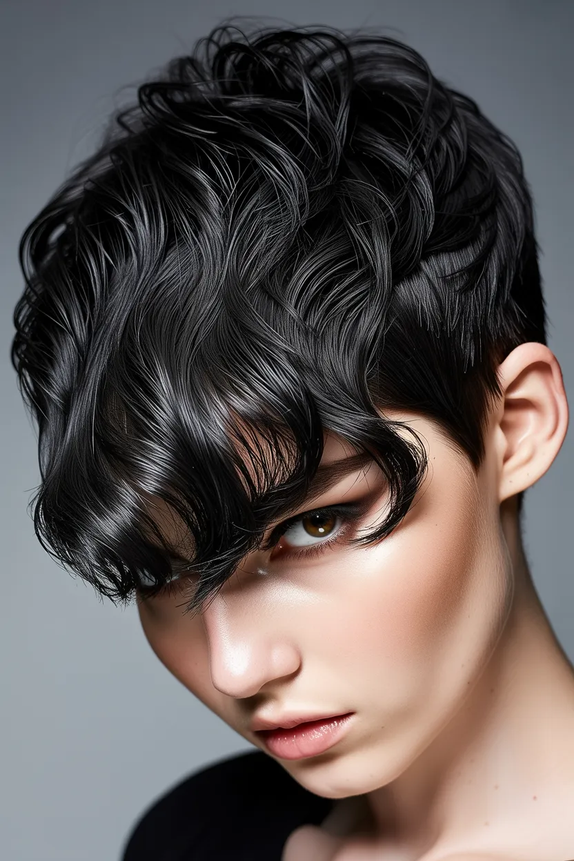 pixie cut with textured front