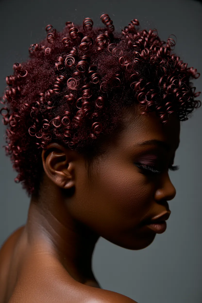 burgundy tinted mini spirals
