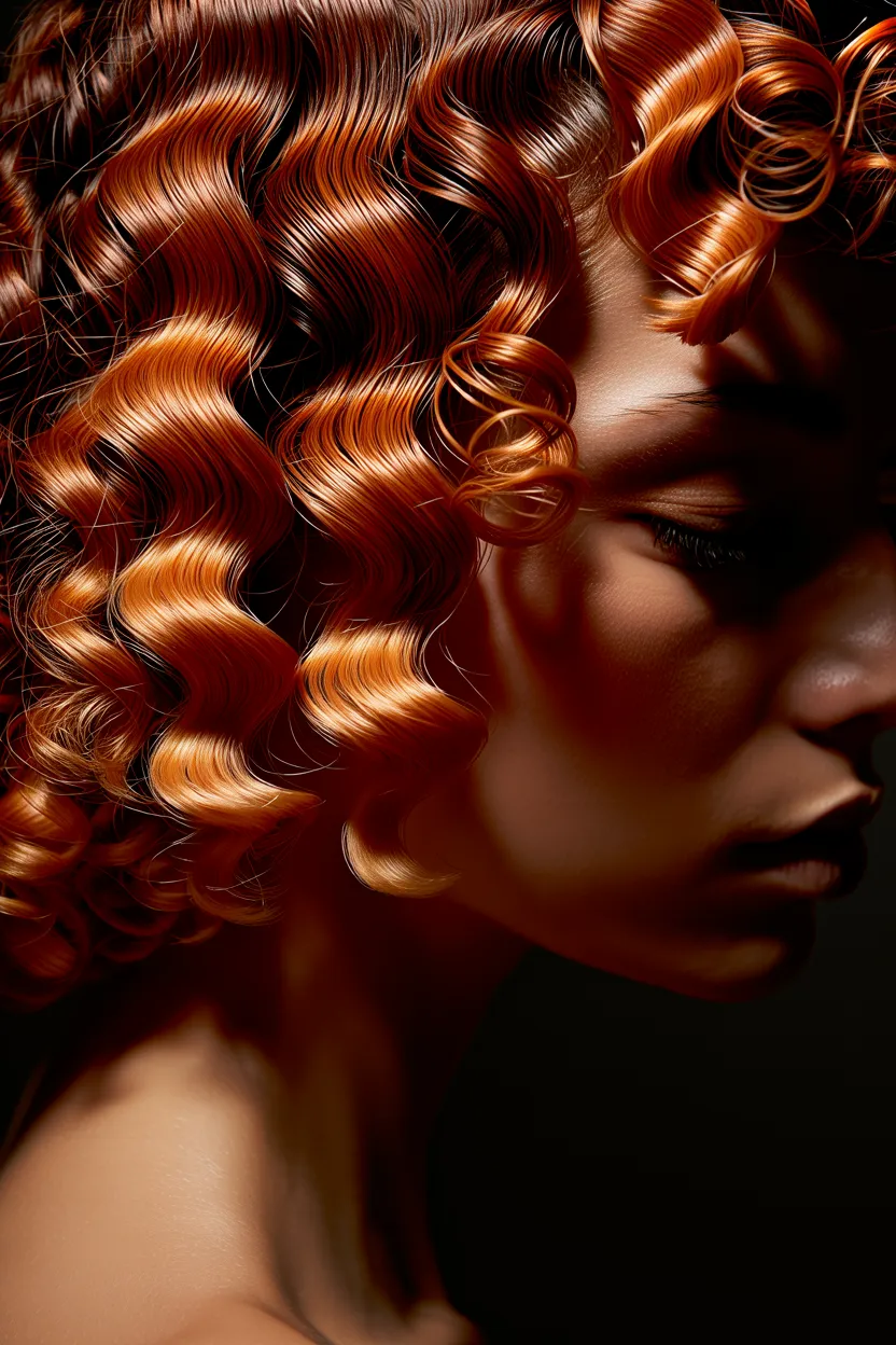 deep apricot ringlets