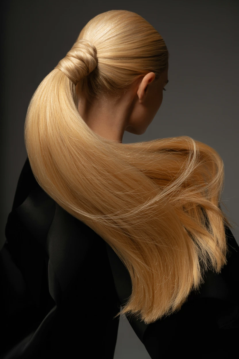 sleek high ponytail