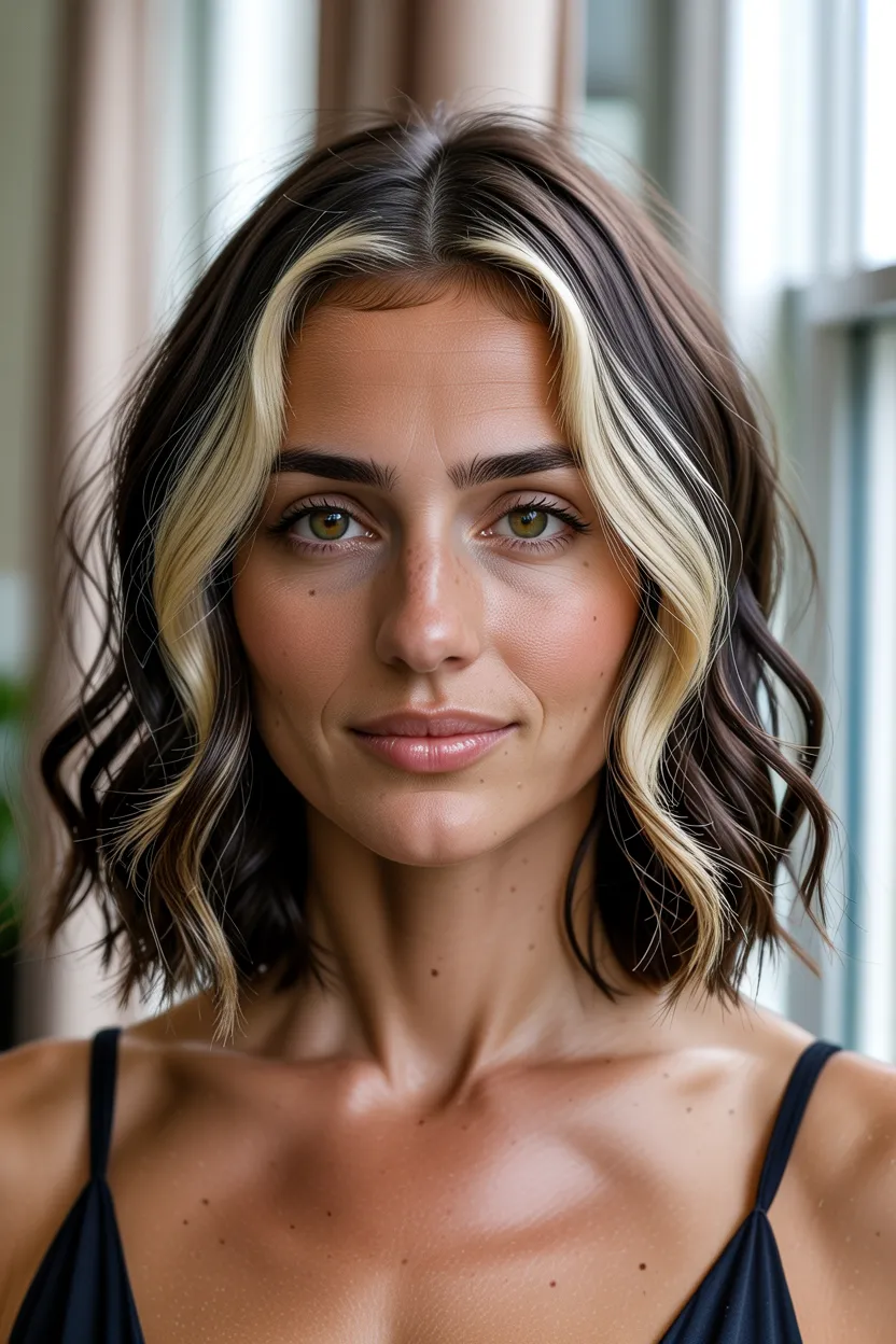 delicate face-framing strips