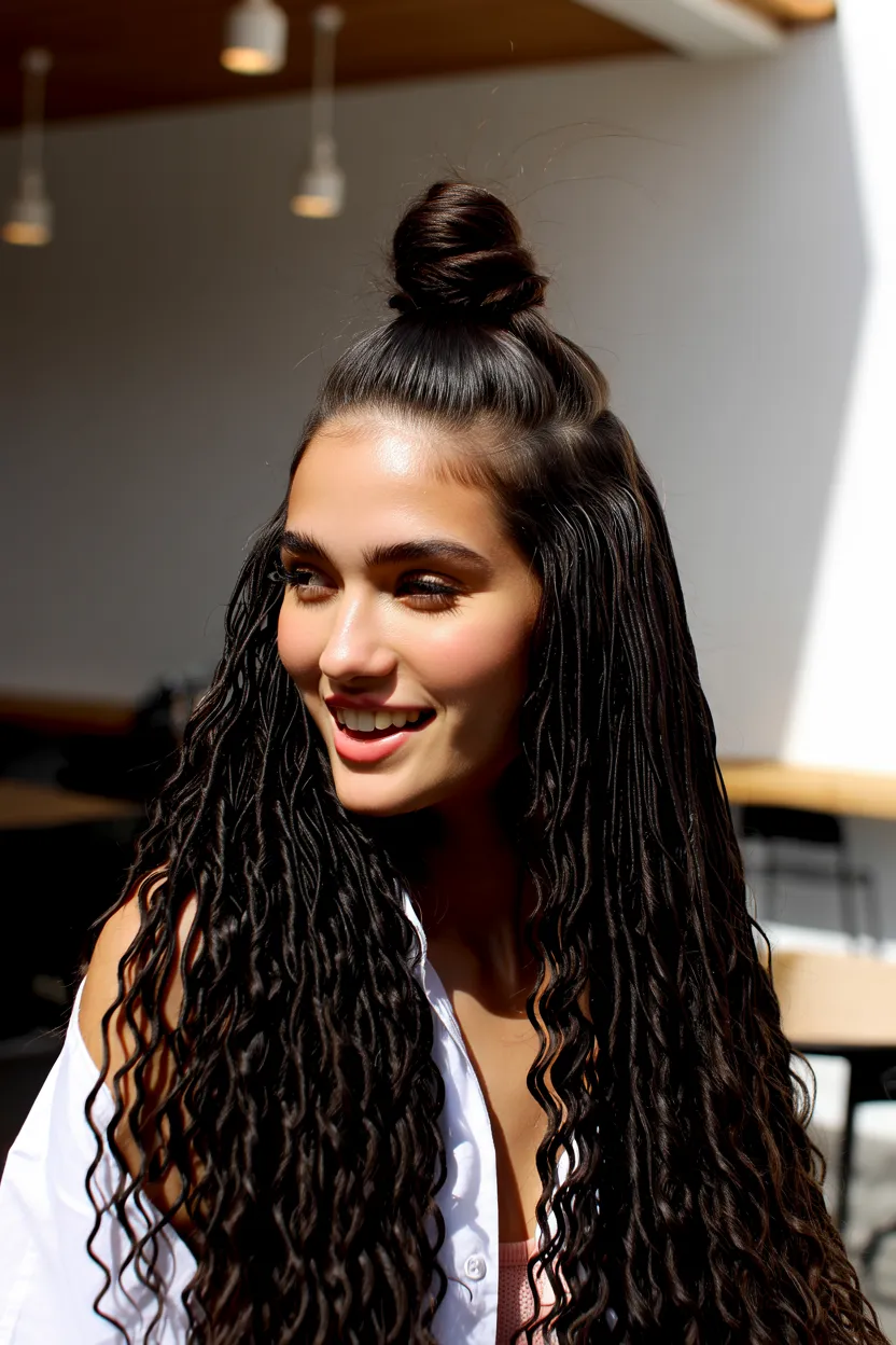 half-up top knot