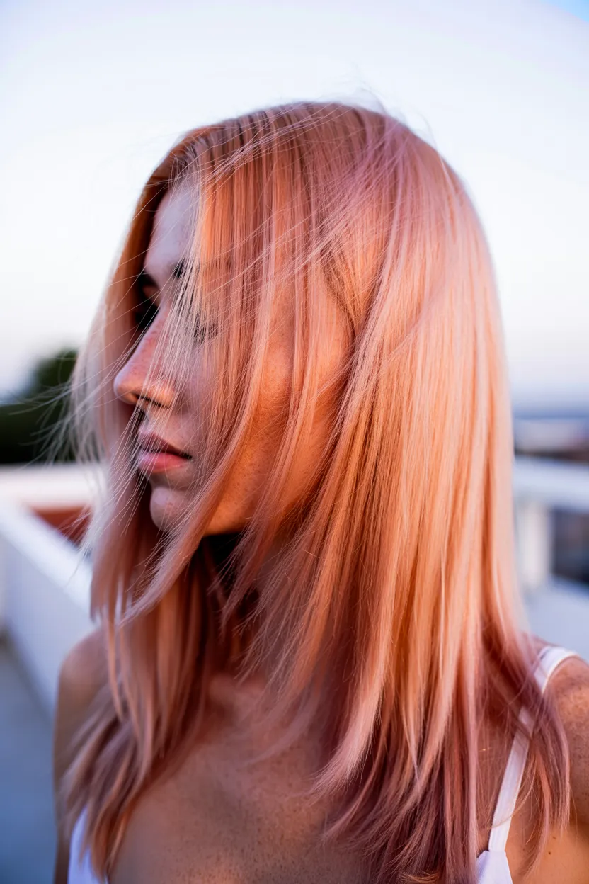pastel apricot layers