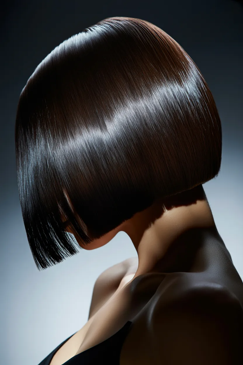 blunt jawline bob