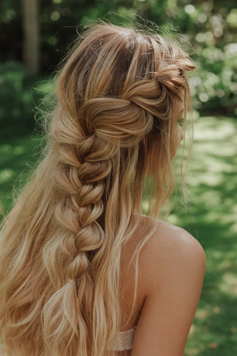 boho braided golden blonde