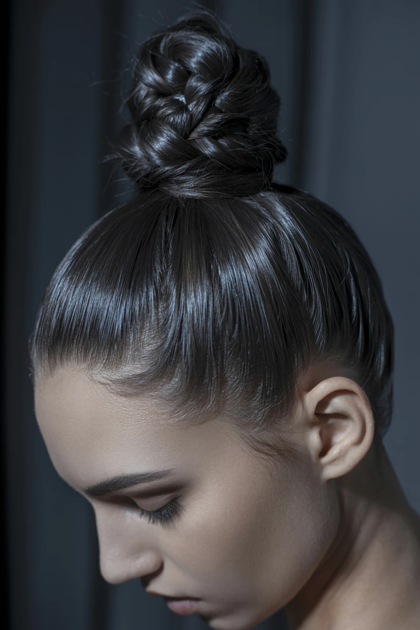 slick braided topknot