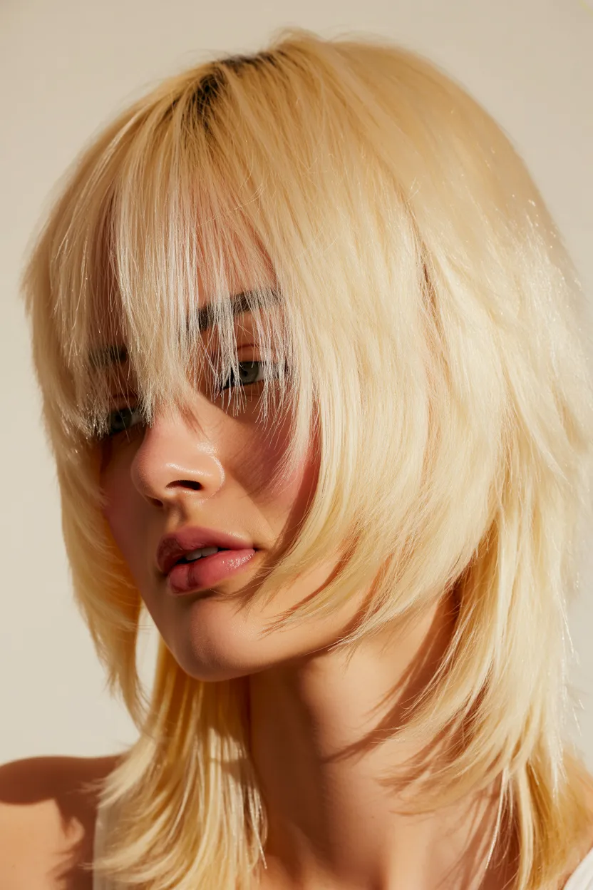 feathered face-framing cut