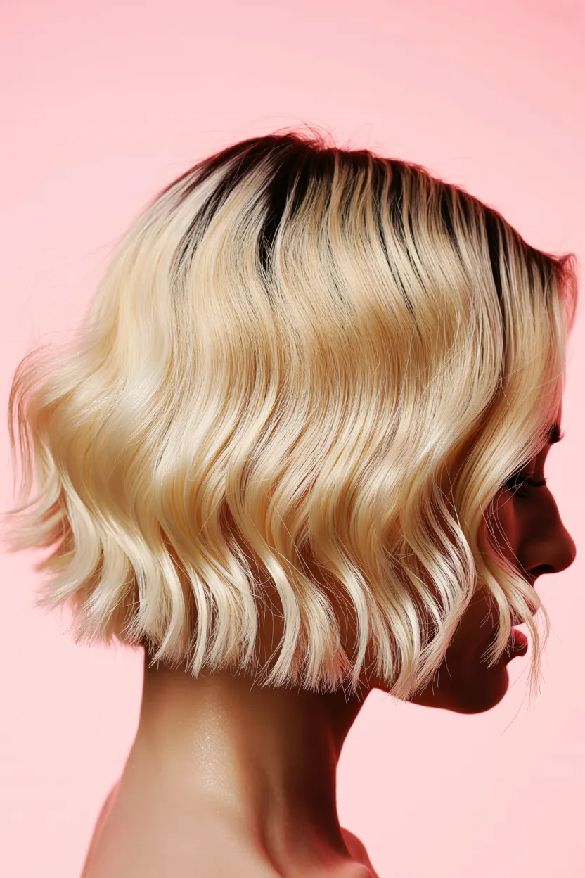blunt cut textured bob