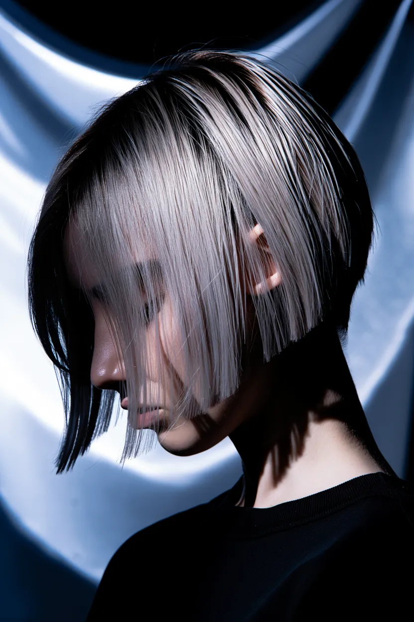 asymmetrical blunt bob