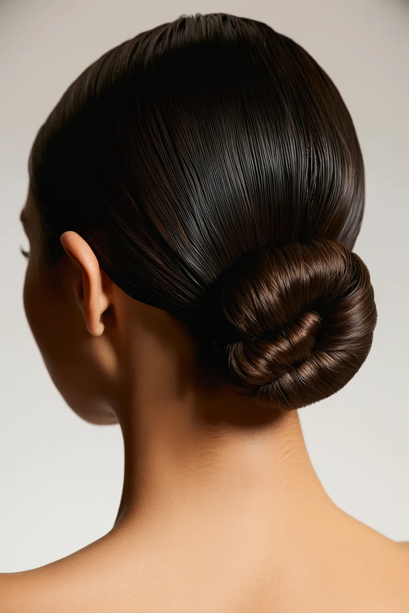 sleek low bun