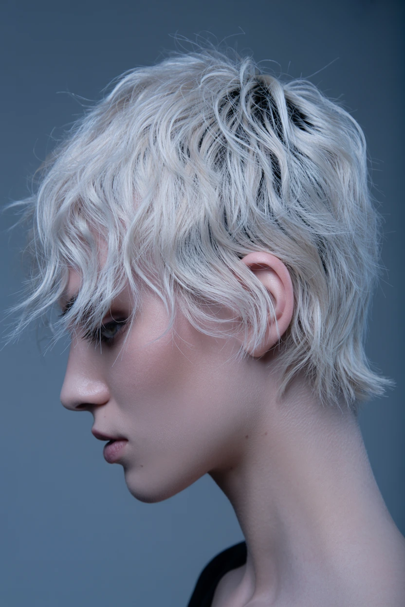 chic platinum tousled crop