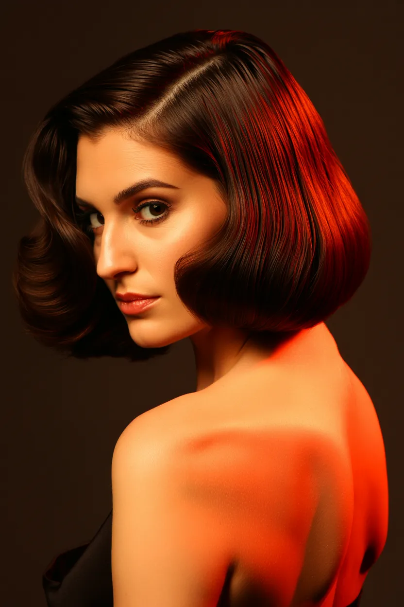 deep side-part bob