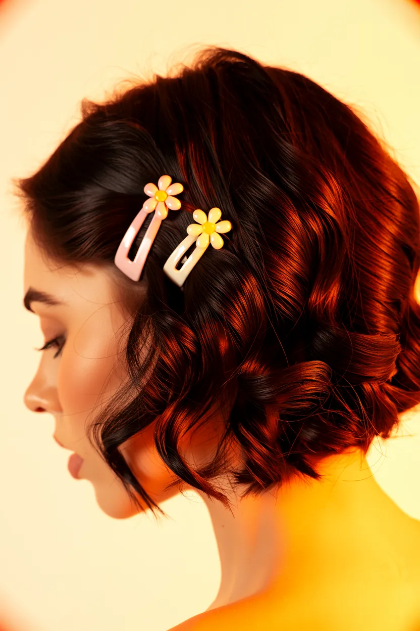 accessorized curly bob