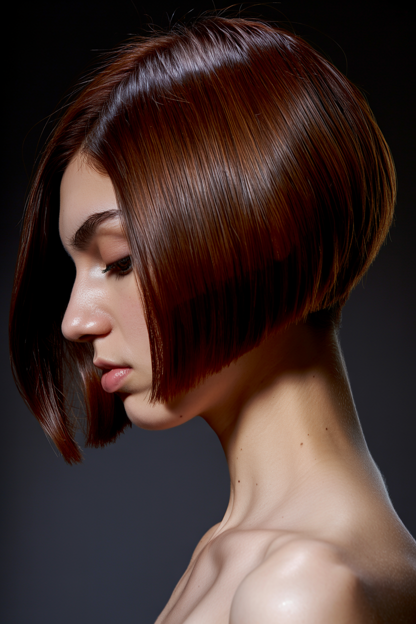 asymmetrical rounded bob