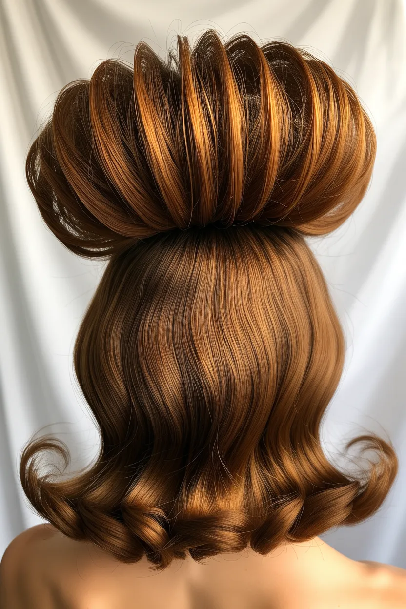 voluminous half-up bouffant