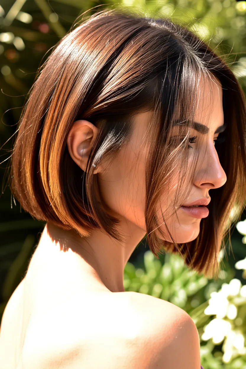 blunt bob with highlights