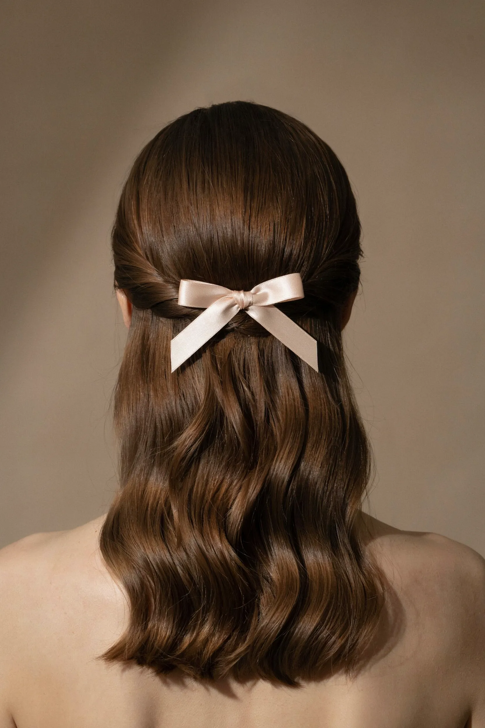half-up ribbon bow