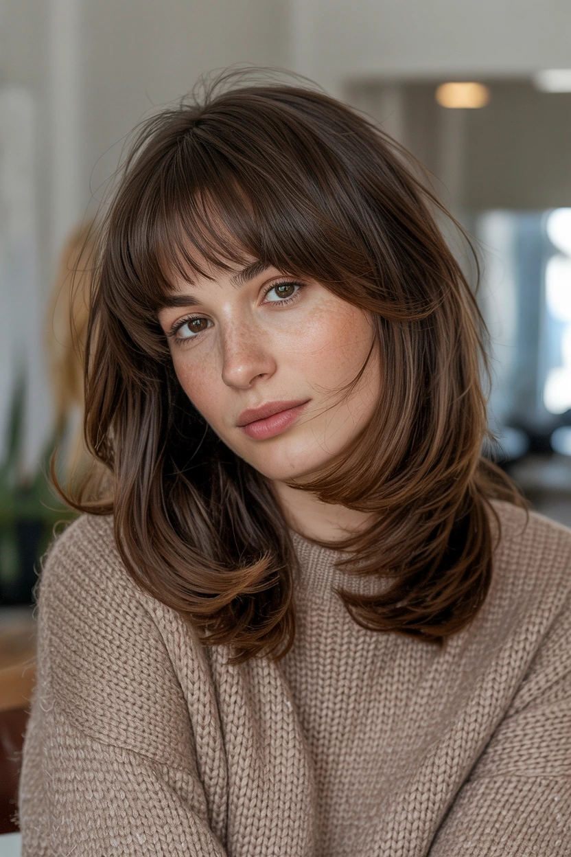 soft bottleneck bangs style