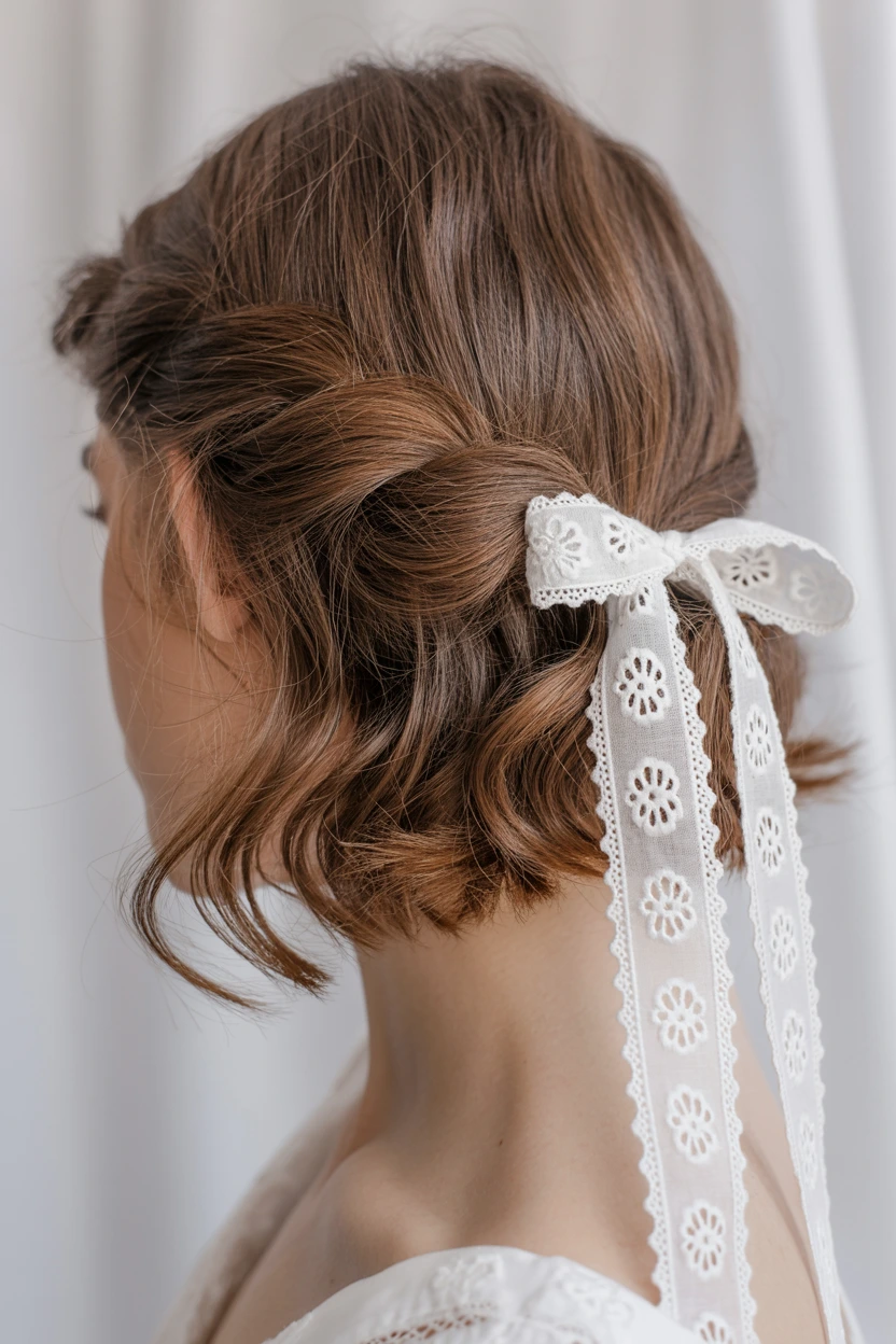 lace ribbon side sweep