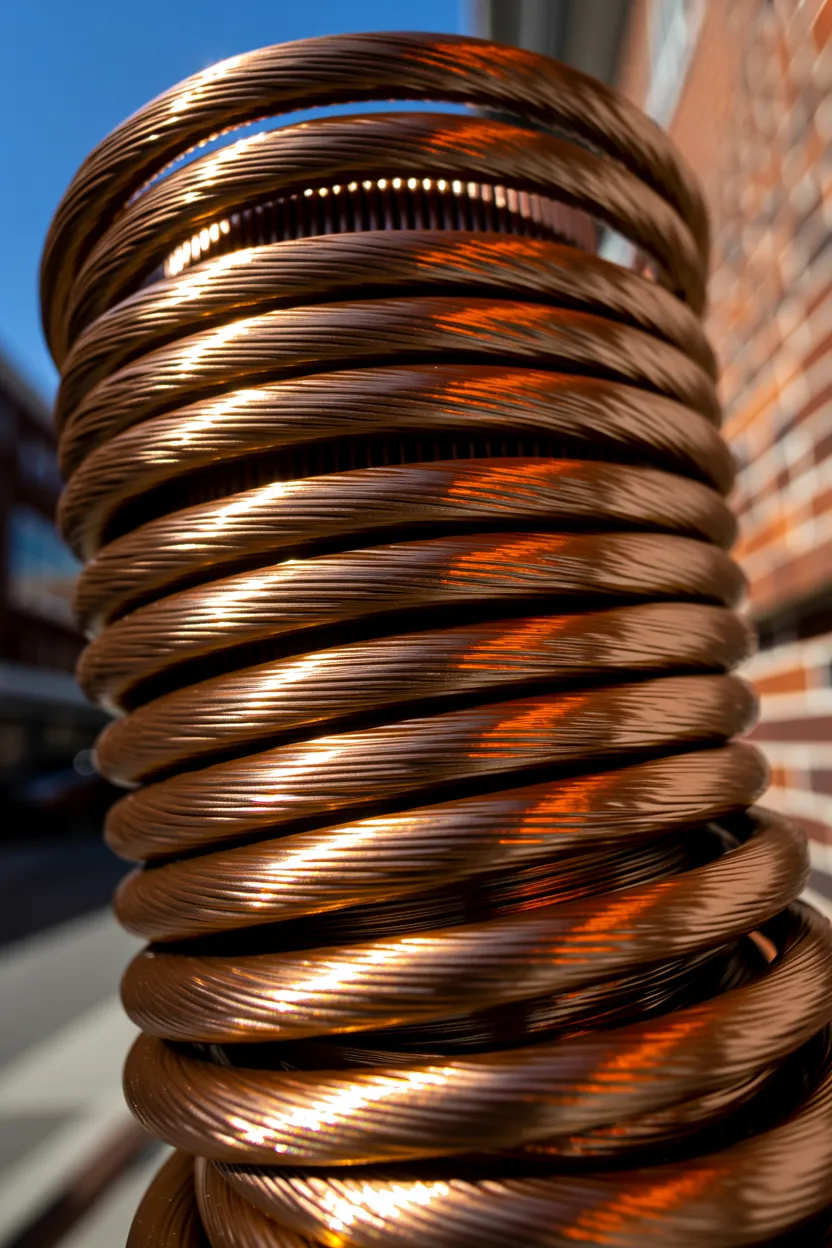 copper highlighted tight coils