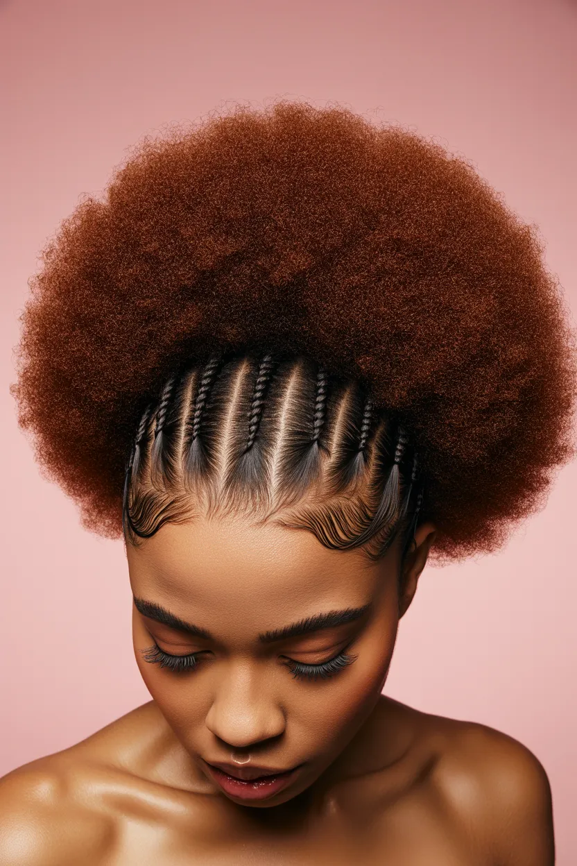 high puff with twists