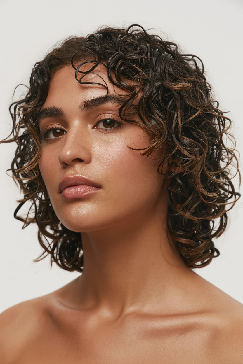 defined wash-and-go curly hairstyle