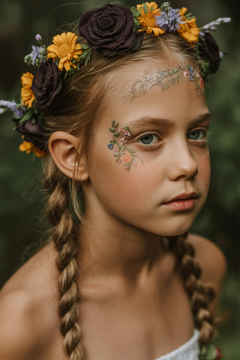 franken-girl green streaked pigtails