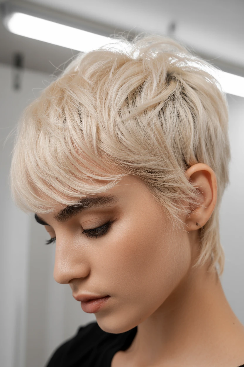 wispy face framing pixie
