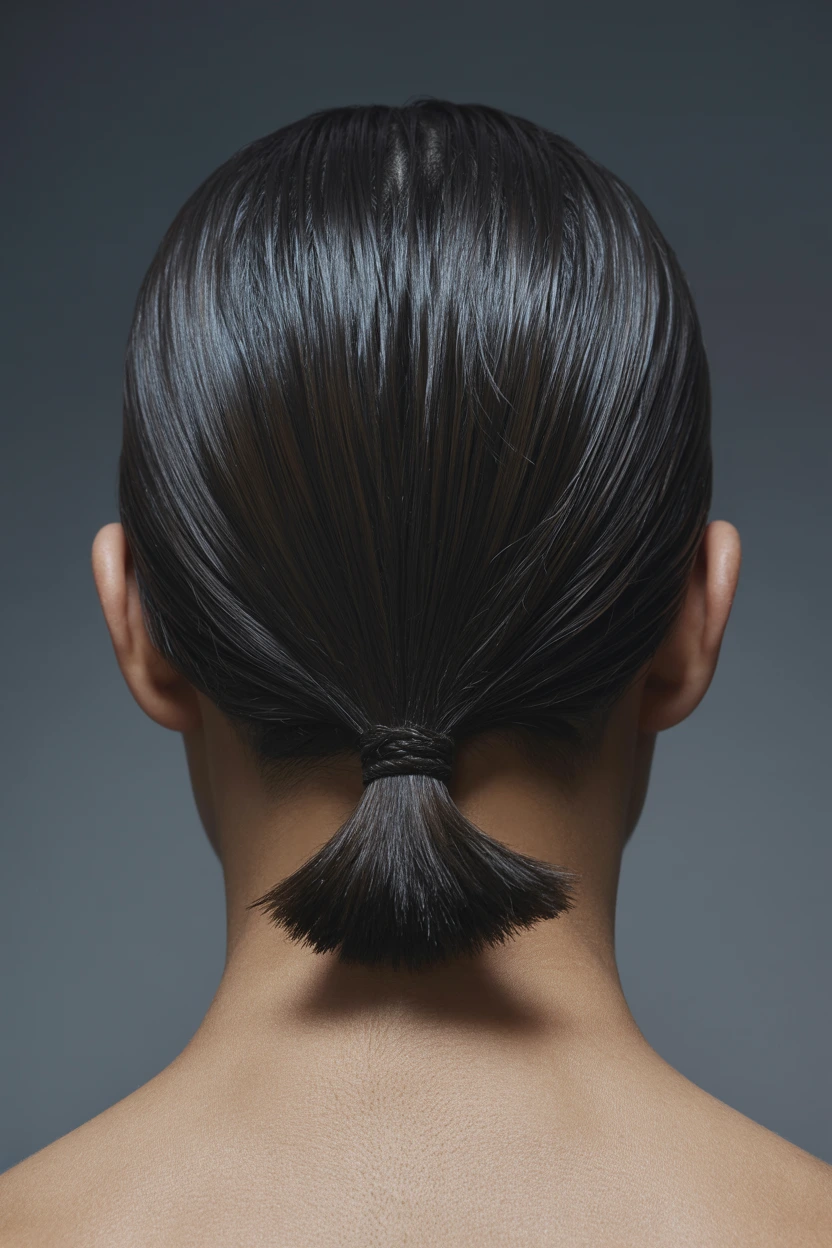 slick back glossy gather