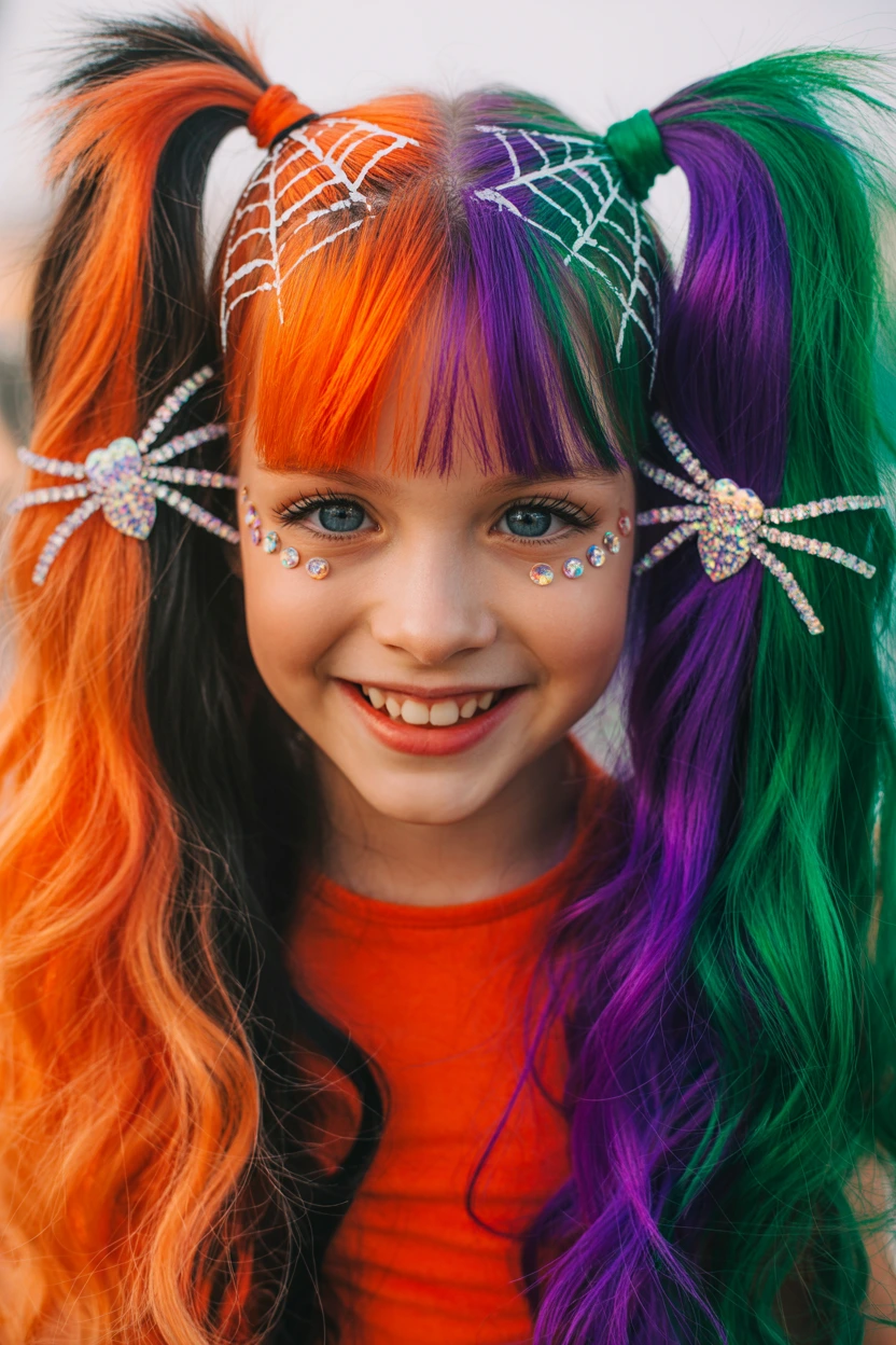 skeleton princess dutch braids with white accents