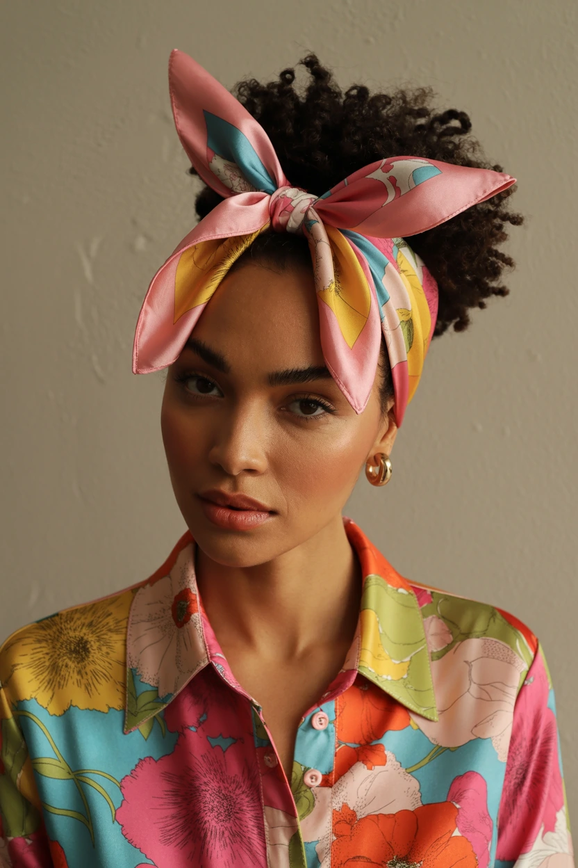 silk scarf wrap updo