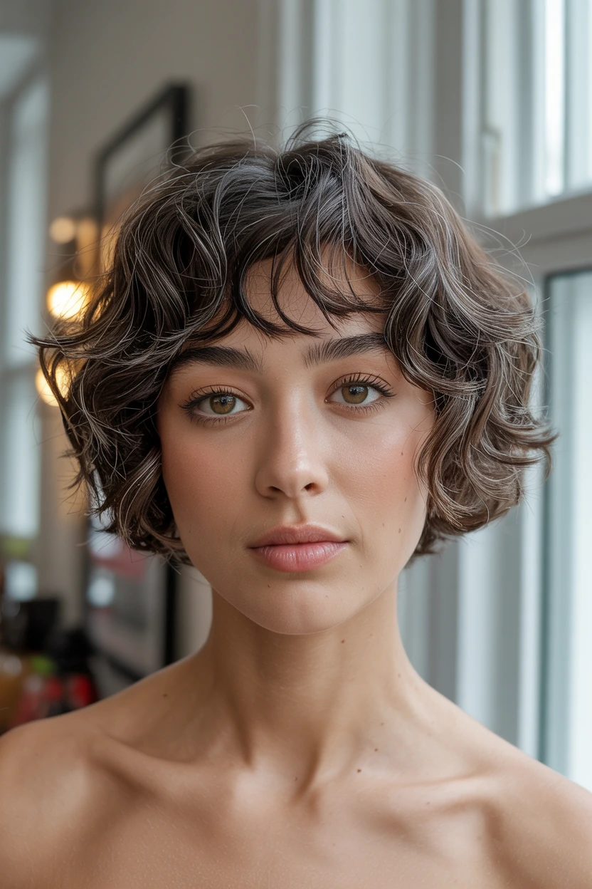 wispy bangs short texture cut